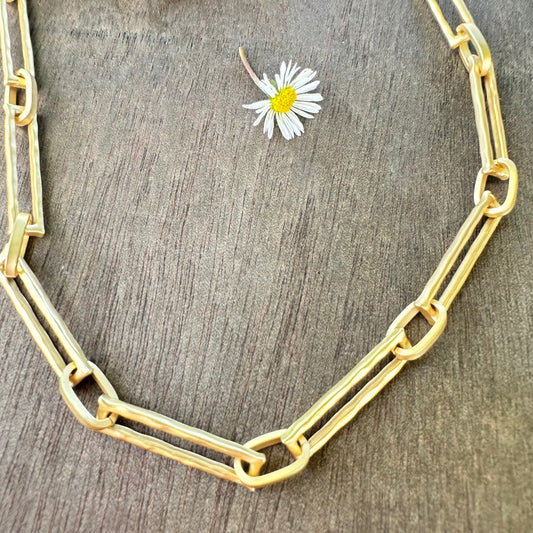 Adjustable Gold Linked Necklace (24”)