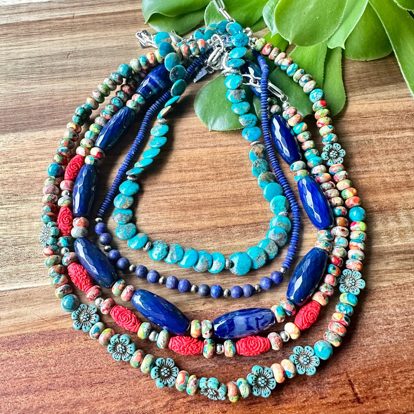 Turquoise Spiny Oyster Agate Necklace (18”-20”)