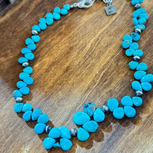 Sleeping Beauty Turquoise Navajo Pearl Necklace 18”-20”