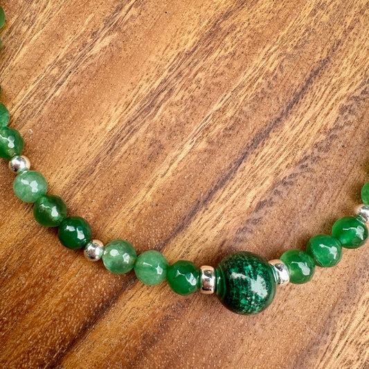 N0938 Malachite and Chrysoprase Necklaces (18"-20")