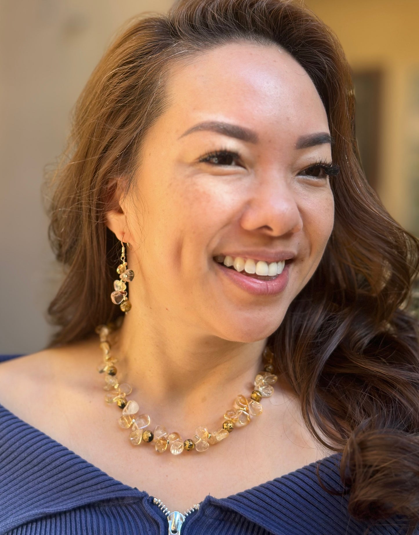 Citrine Sterling Necklace (18”-20”)