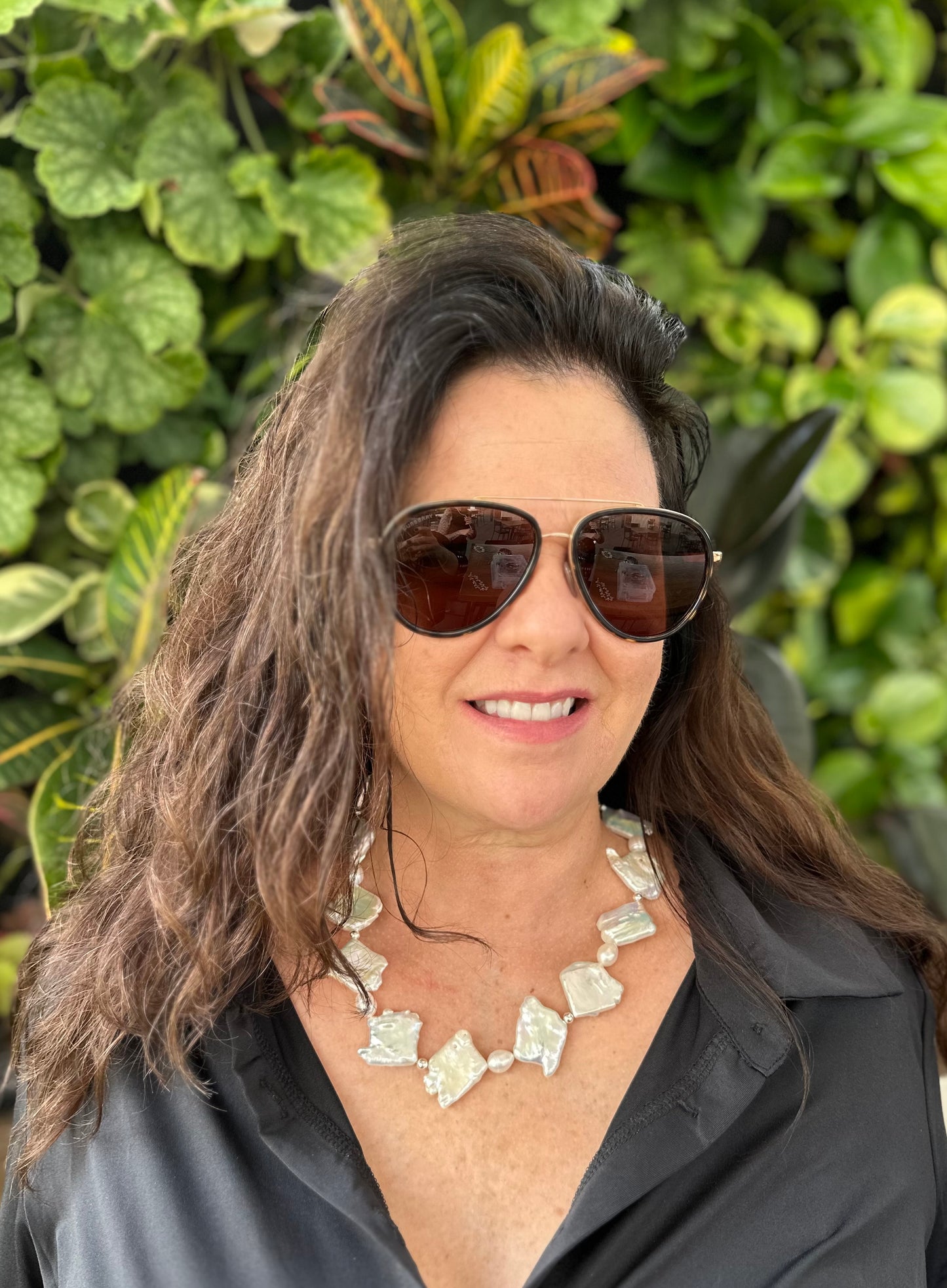 Natural Pearl Statement Necklace (17”-19”)