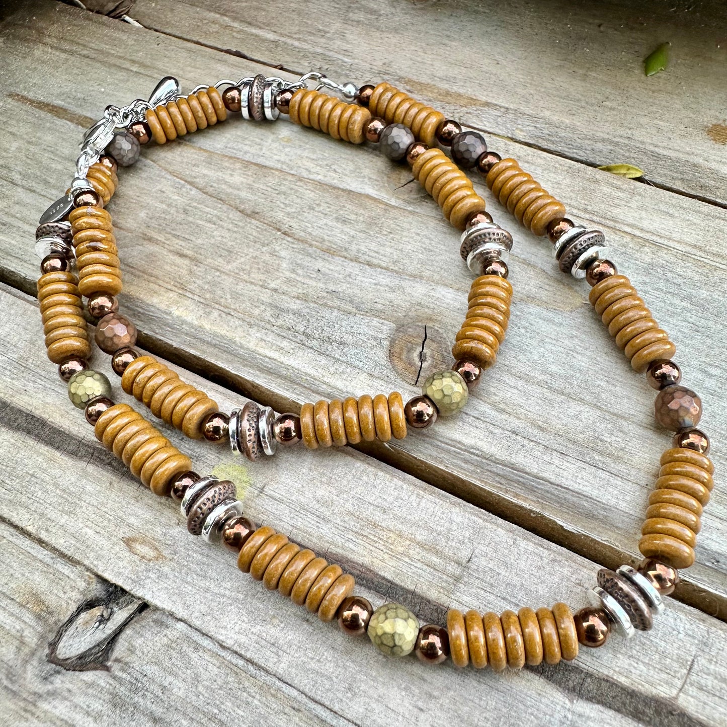 N0752 Jasper Copper Necklace (18”-20”)