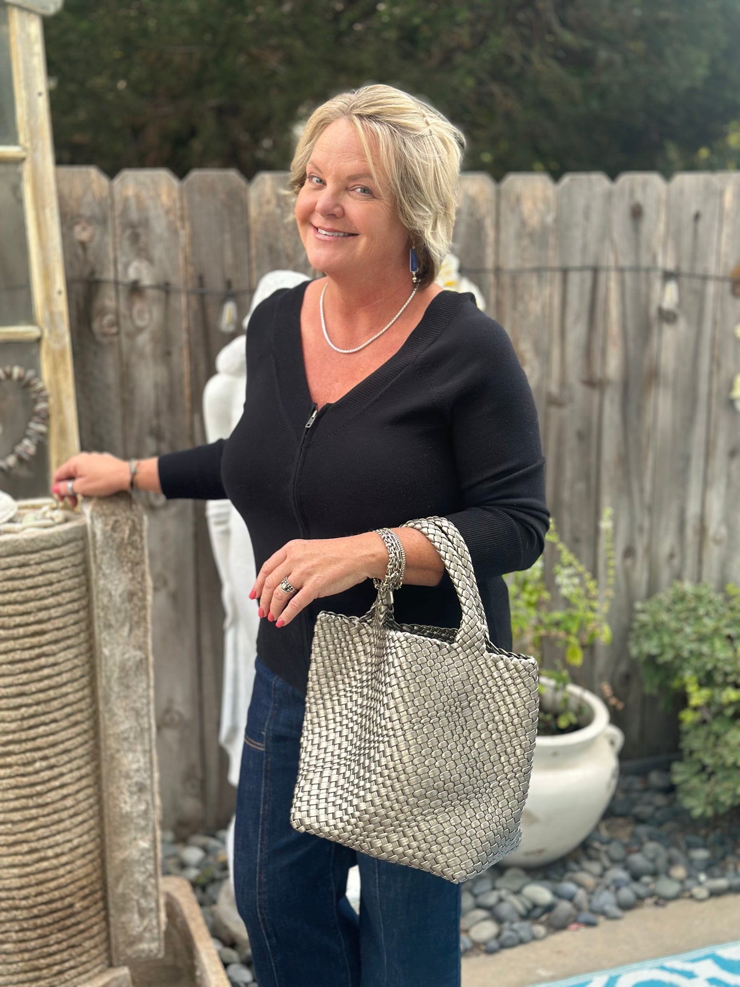 Summer Neoprene Woven Bag & Wallet Set