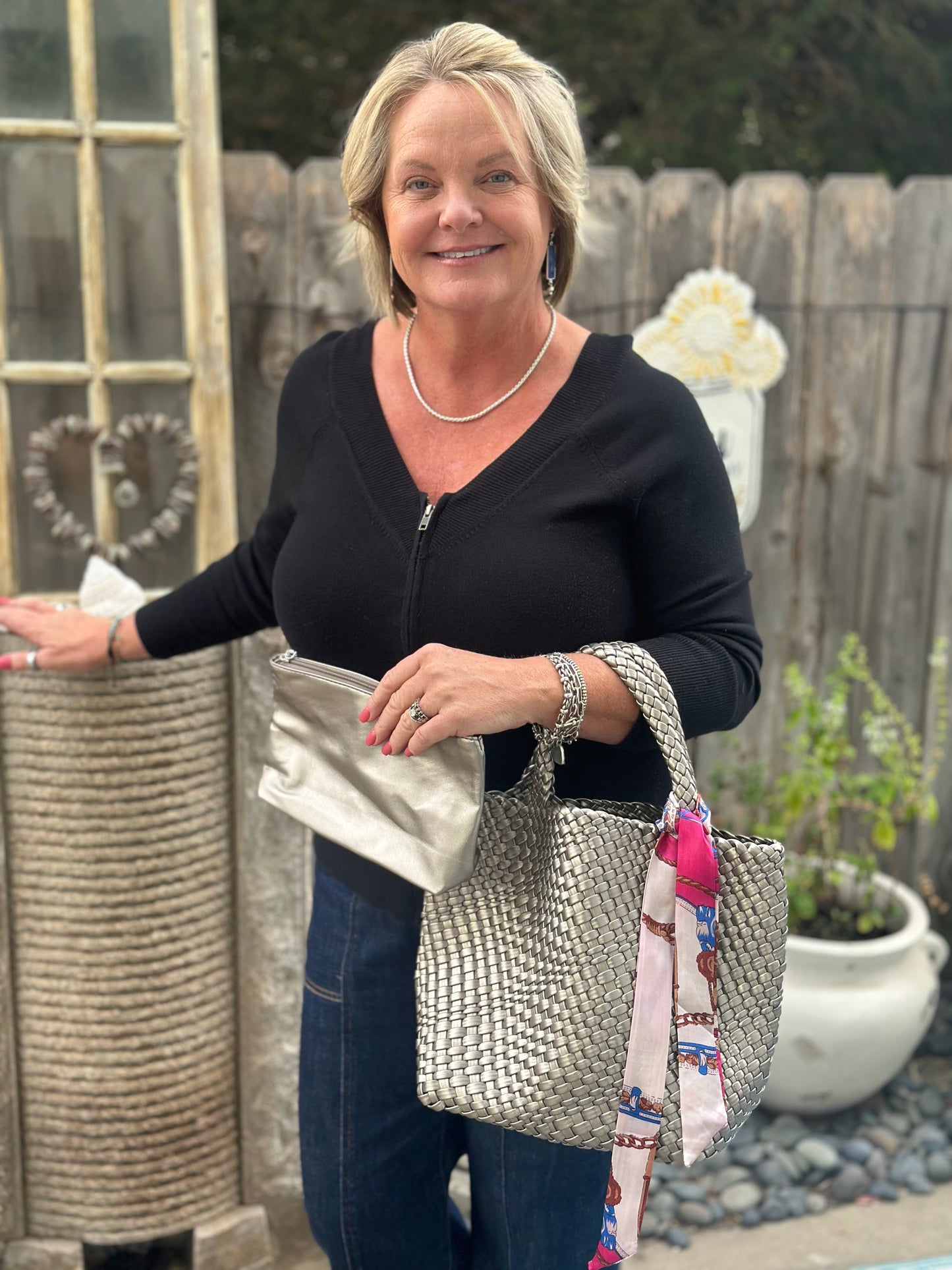 Summer Neoprene Woven Bag & Wallet Set