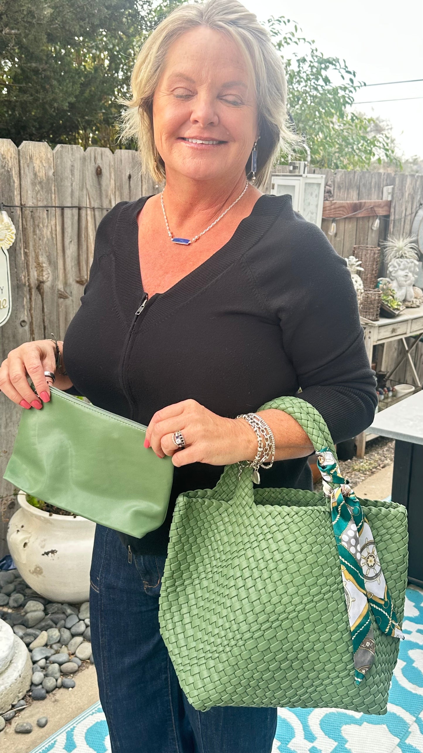 Summer Neoprene Woven Bag & Wallet Set