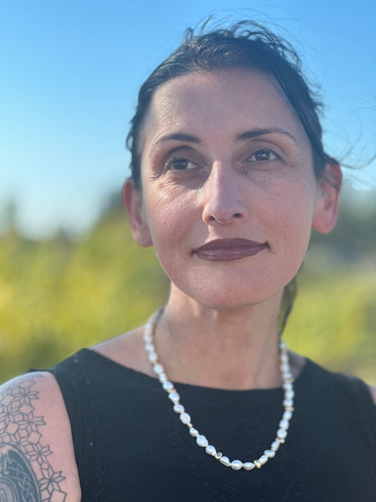 N0824 Pearl Sterling Necklace (22”-24”)