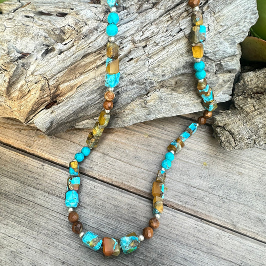 Oyster Turquoise and Arizona and Mojave Turquoise Earrings