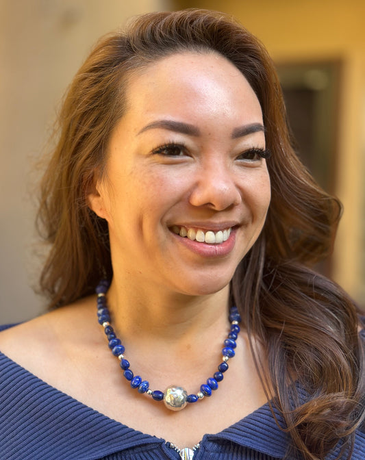Lapis Sterling Necklace (18”-20”)