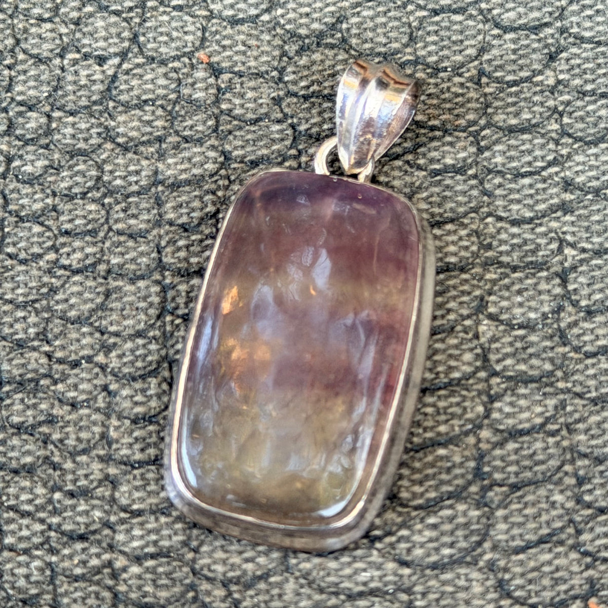 Sale - 1.4" Flourite Sterling Silver Pendant Necklace (18")