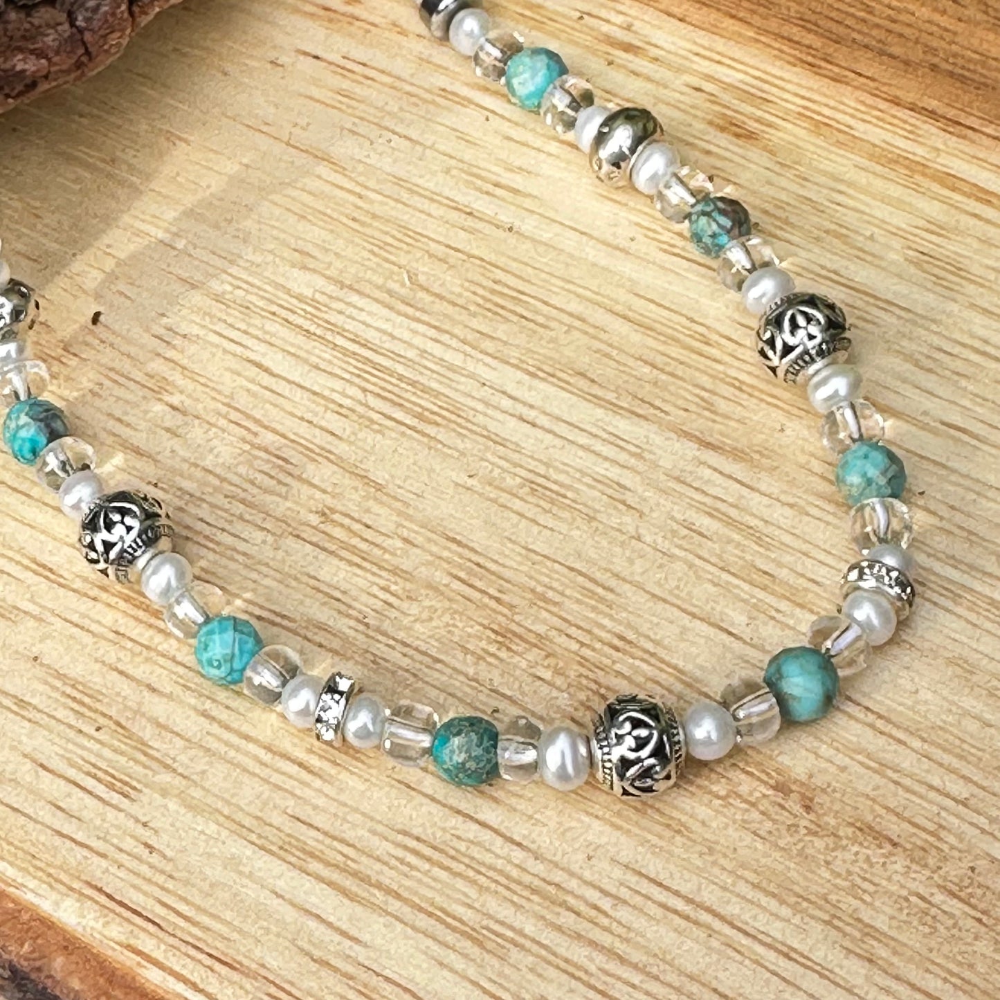 Baroque Pearl Turquoise Necklace (18”-20”)