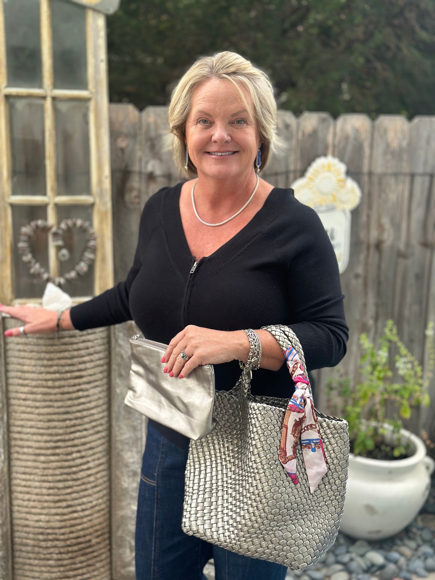 Summer Neoprene Woven Bag & Wallet Set