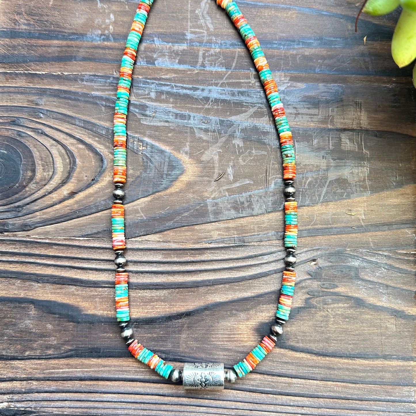 Spiny Oyster Turquoise Navajo Pearl Necklace (18"-20")