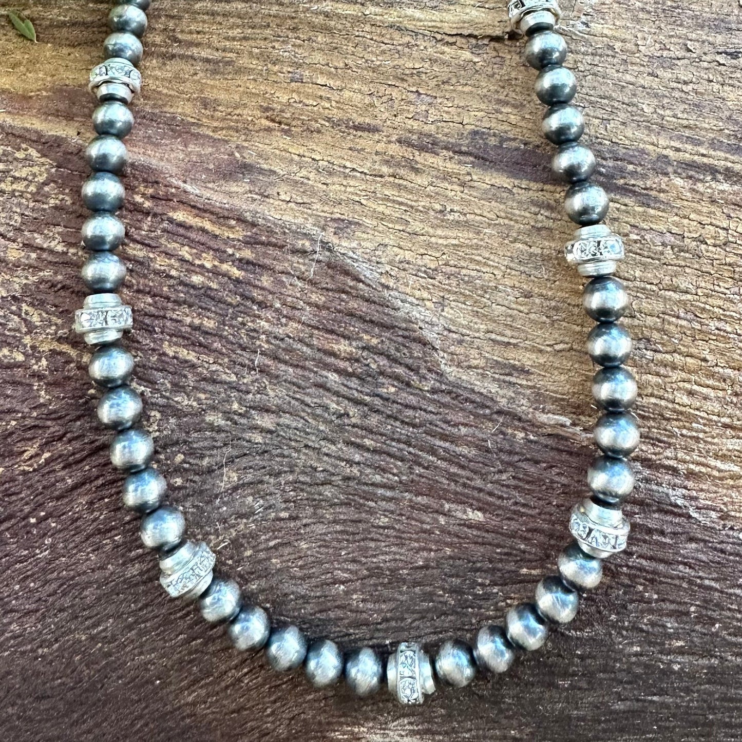 N0684 Navajo Pearls CZ Necklace (18”-20”)