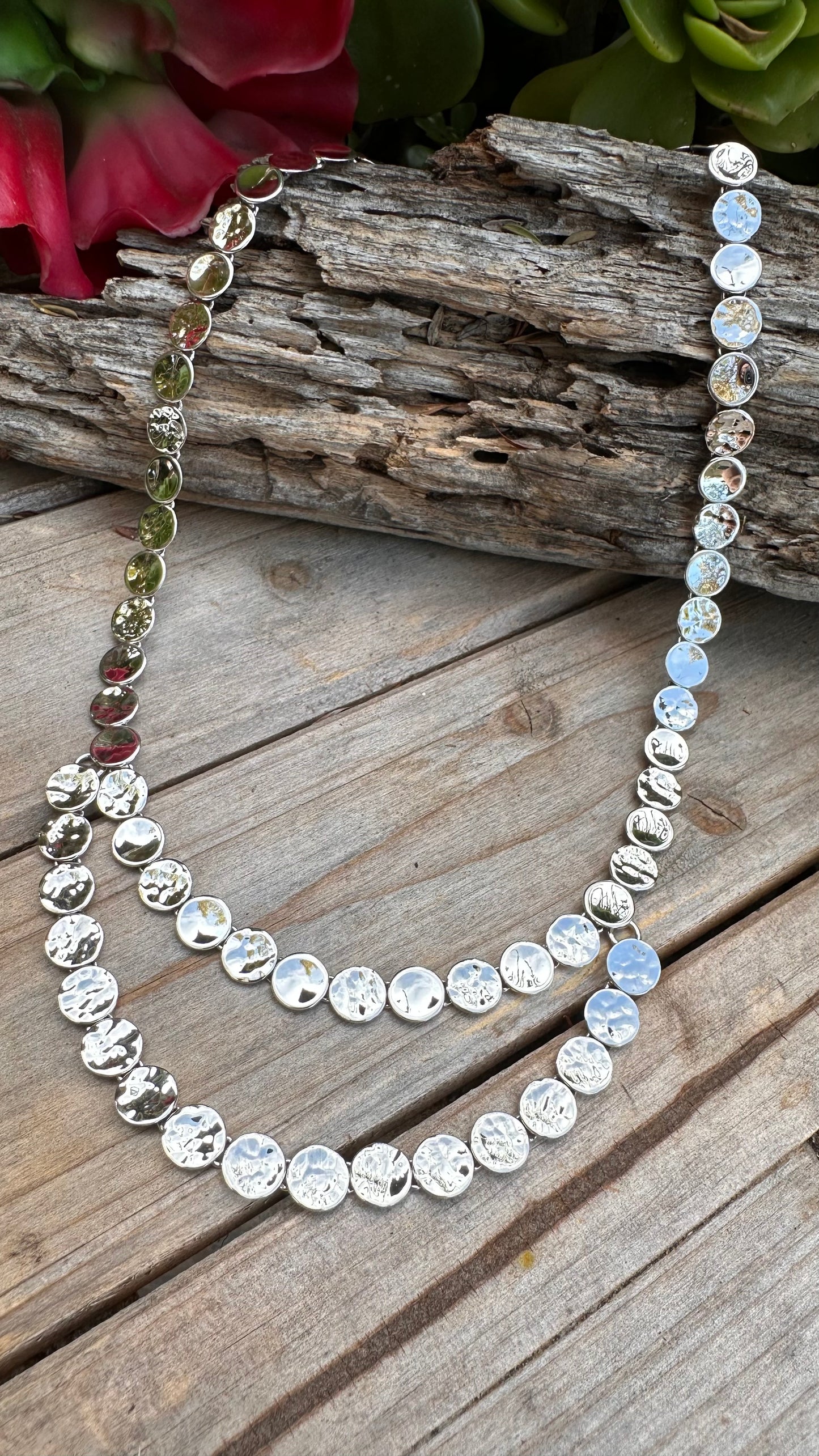 Taxco Hammered Double Necklace 20”