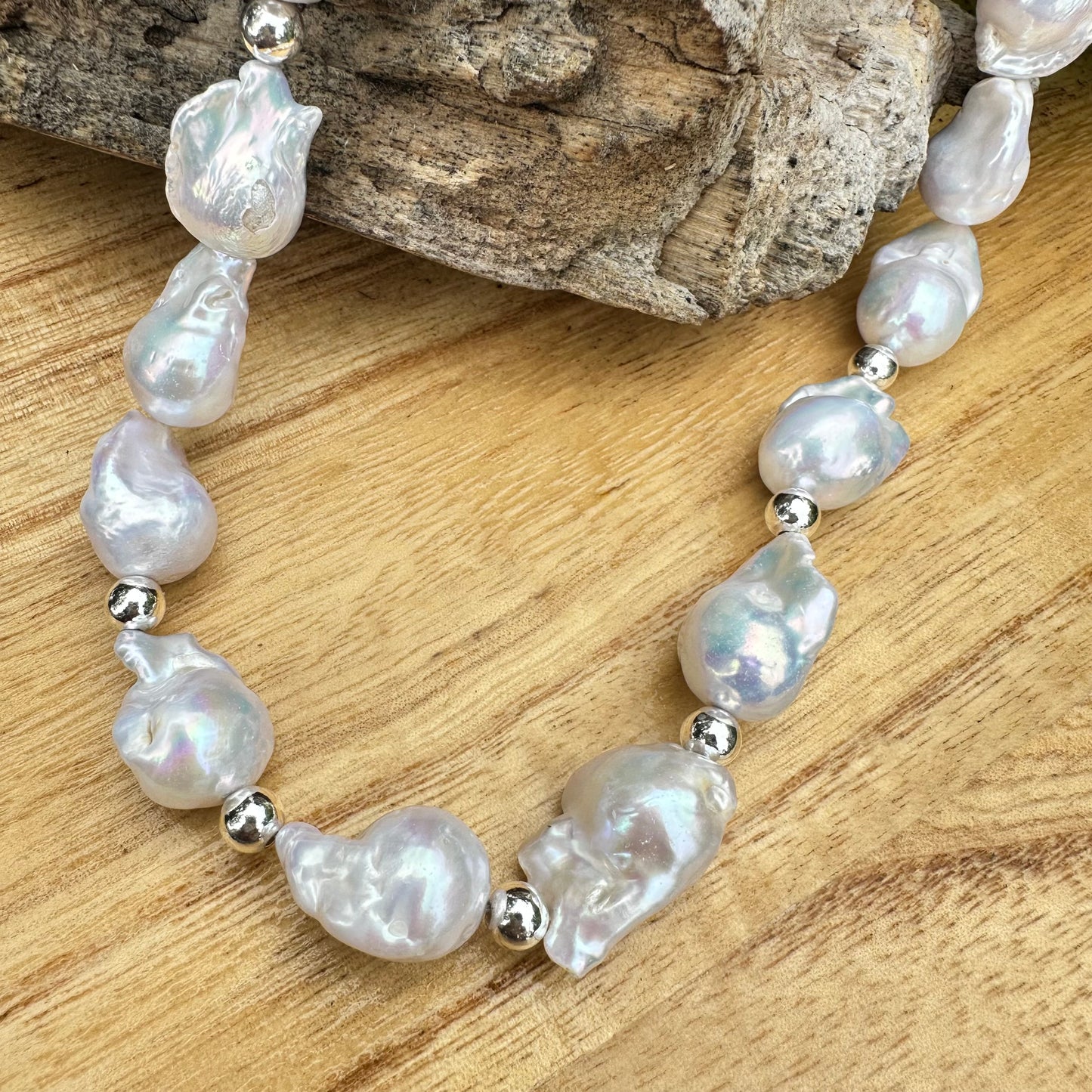 Natural Baroque Pearls Necklace (18”-20”)