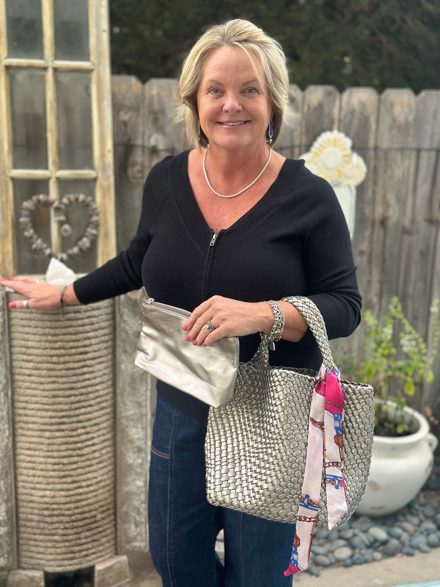 Summer Neoprene Woven Bag & Wallet Set