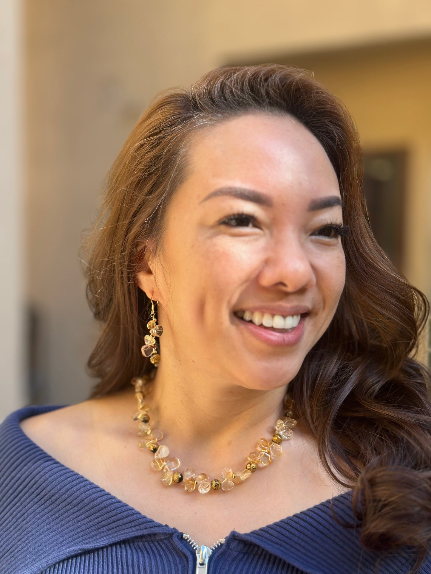 Citrine Sterling Necklace (18”-20”)