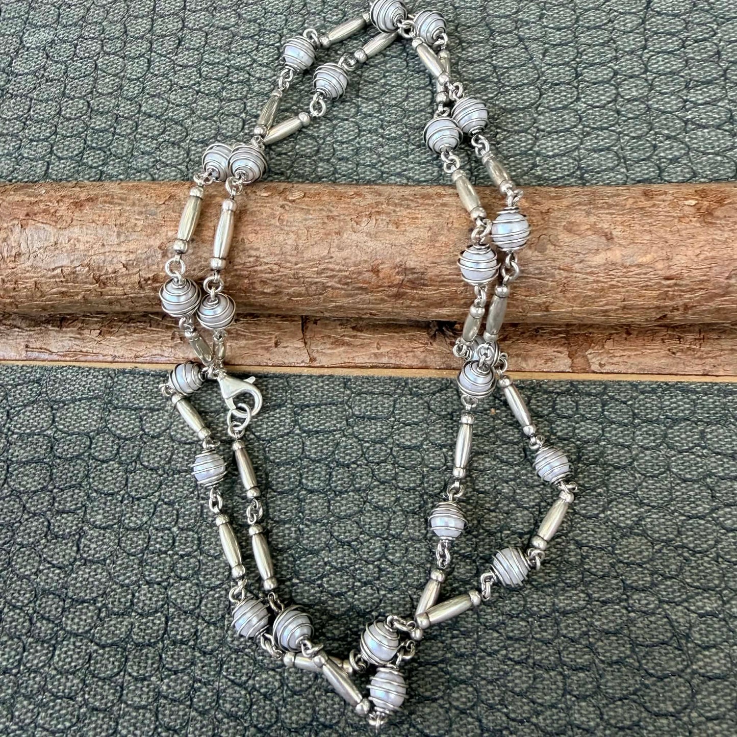 Sale - 28” Pearl Sterling Silver Necklace