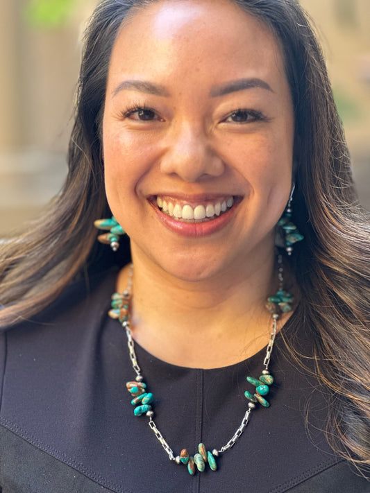 N0766 Navajo Pearls Turquoise Necklace