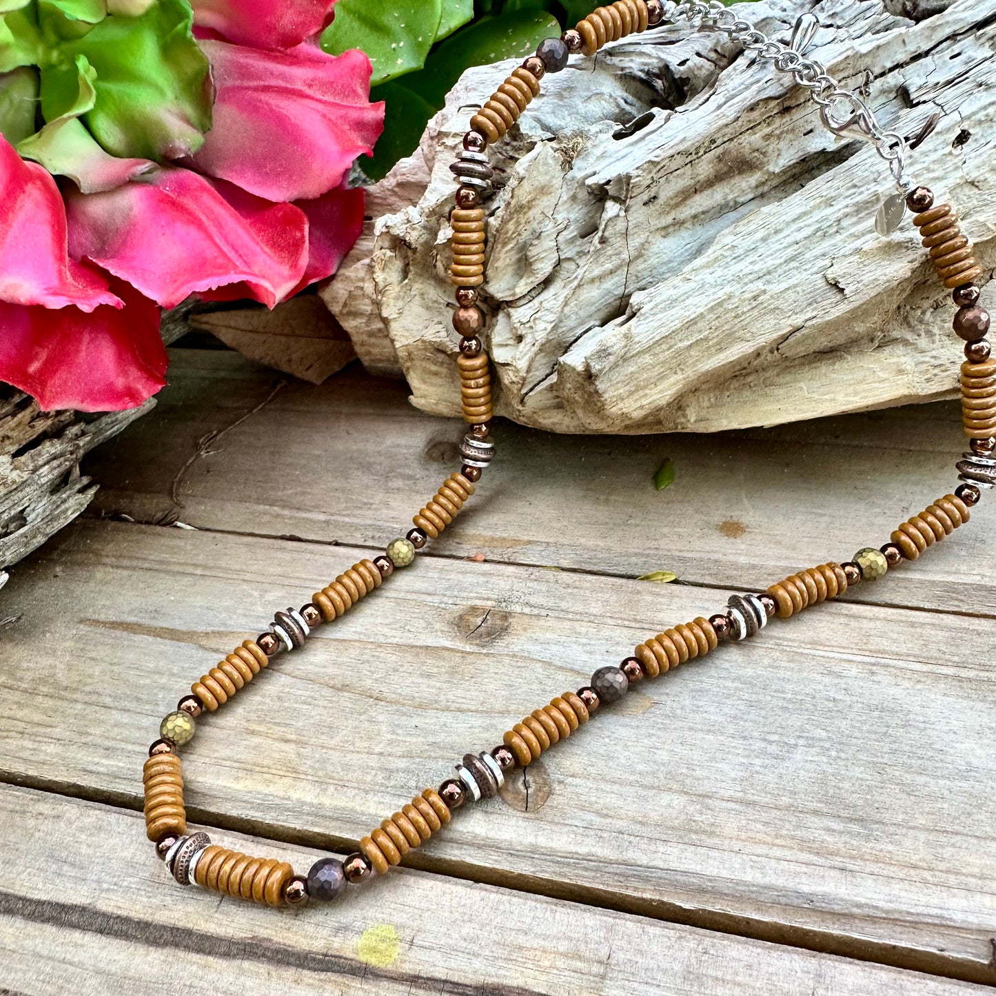 N0752 Jasper Copper Necklace (18”-20”)
