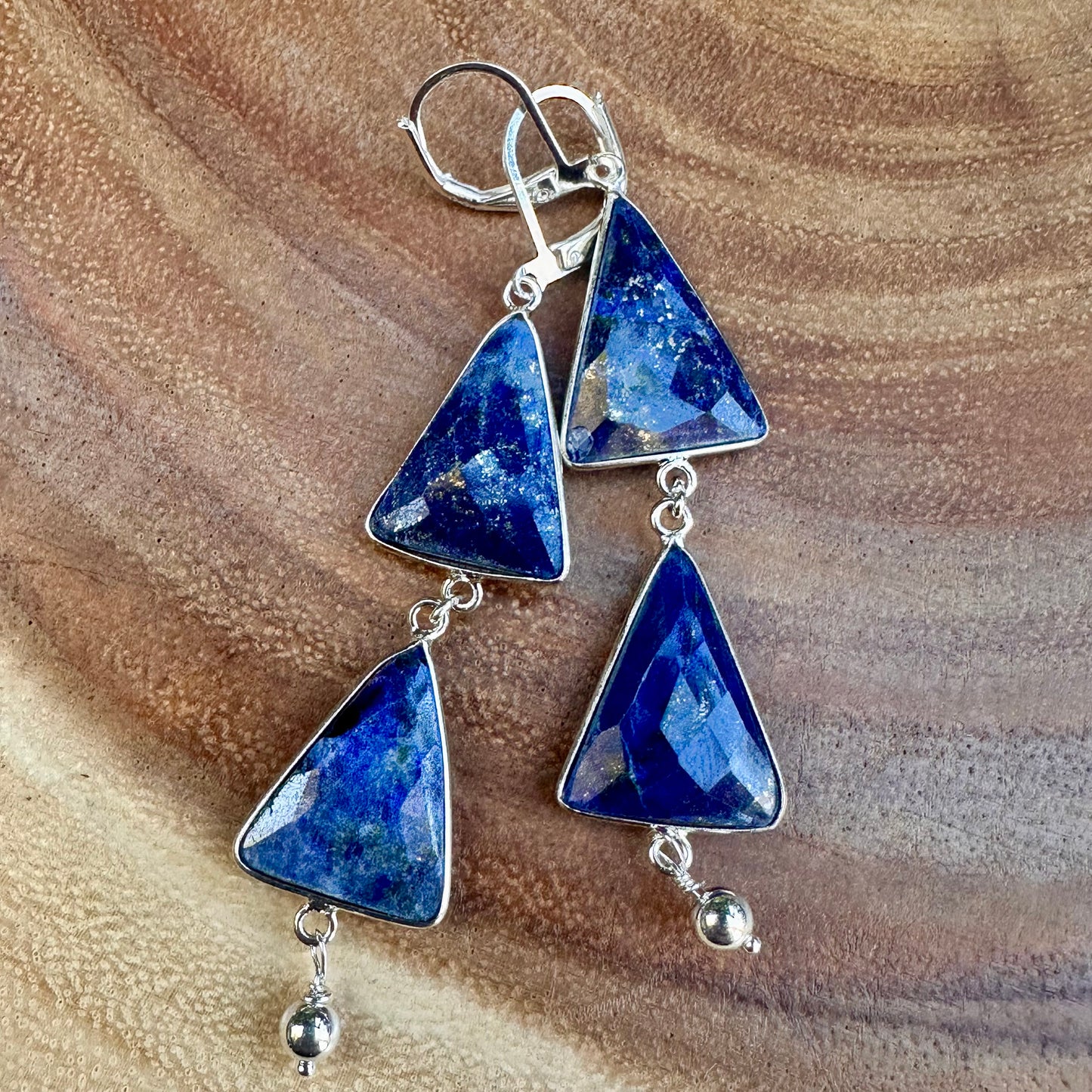 Lapis Sterling Earrings (3”)