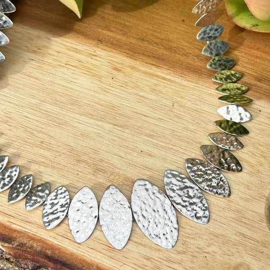 Taxco Hammered Statement Necklace 20"