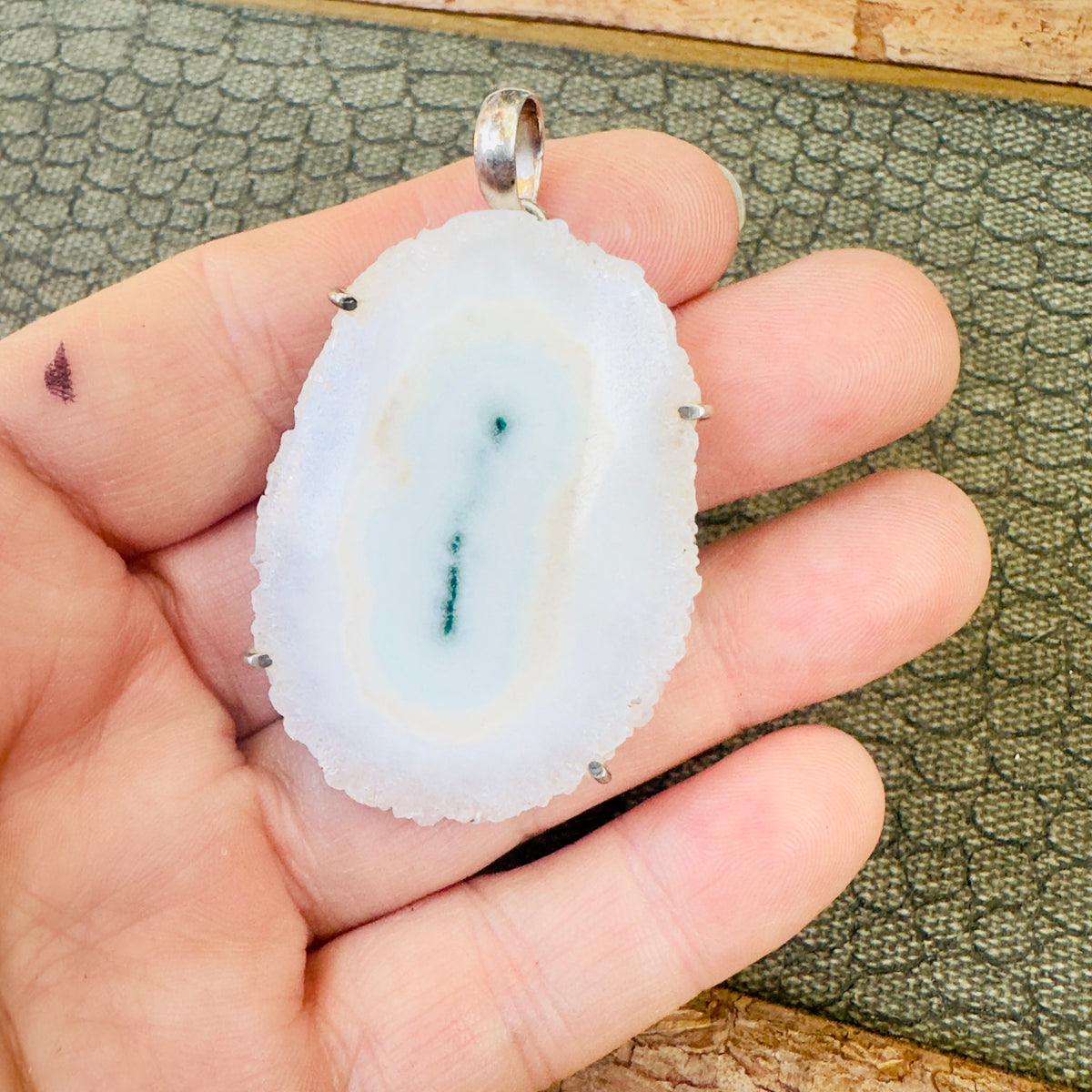 Sale - 1.8" Solar Quartz Sterling Silver Pendant Necklace (18") (Copy) (Copy)