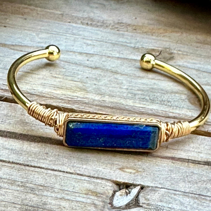 Lapis Gold Cuff