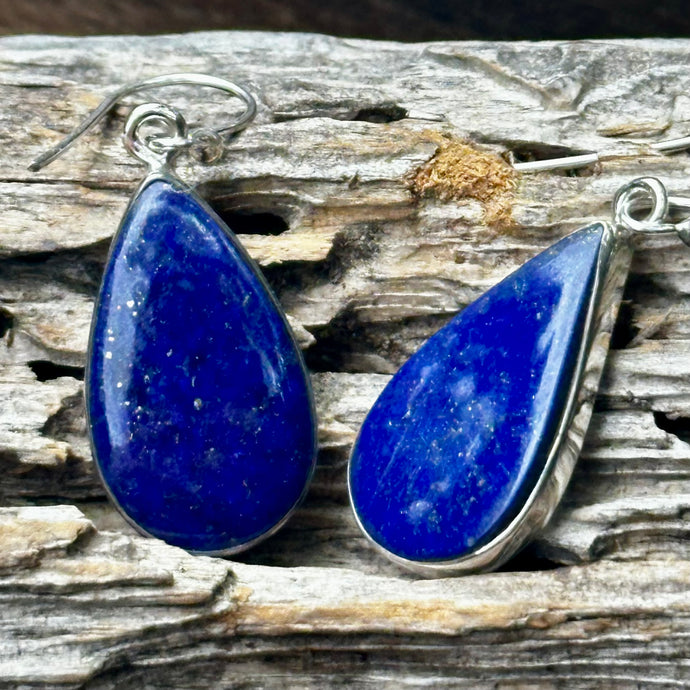 E0718  Lapis Sterling Earrings (1.3”)