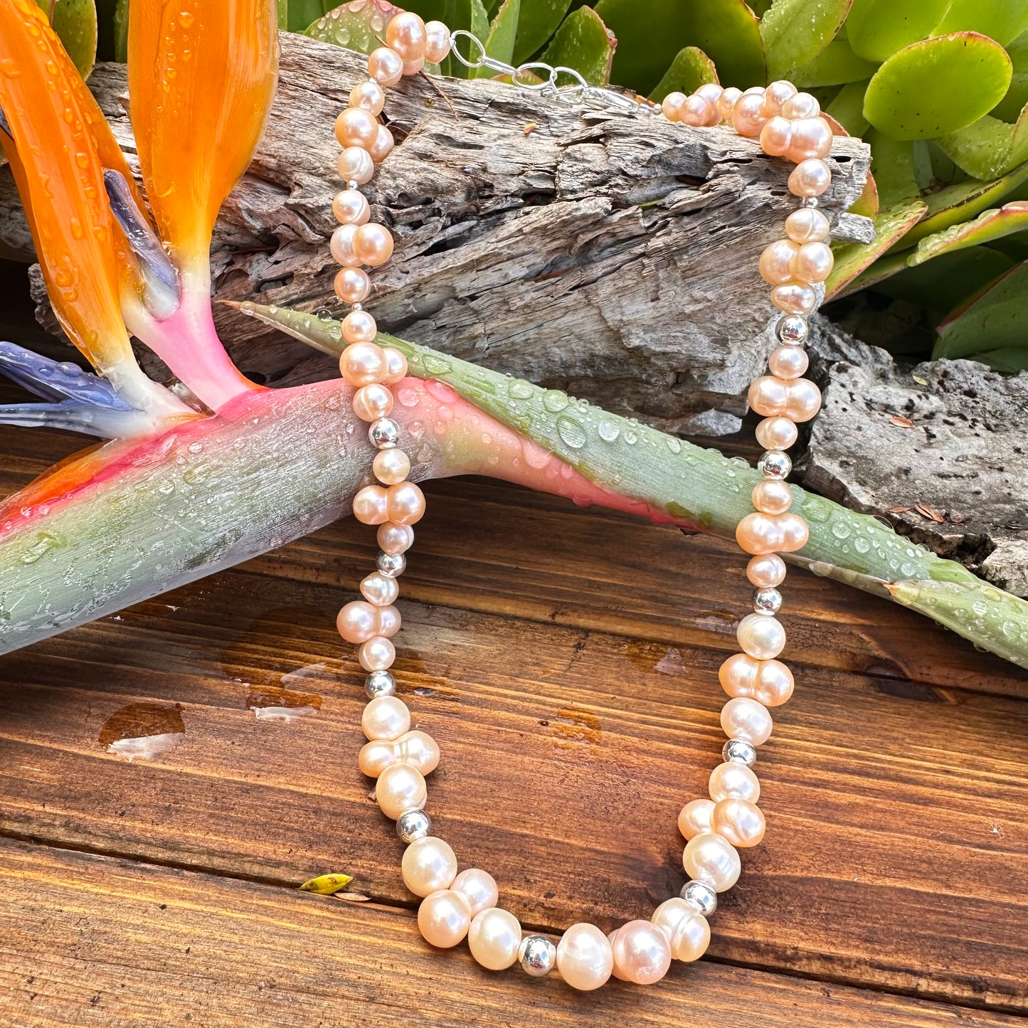 Pearl Sterling Necklace (18”-20”)