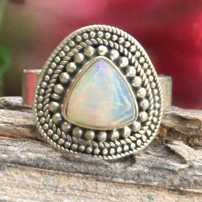 Size 9 - Ethiopian Opal Sterling Silver Ring