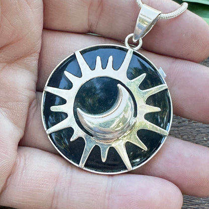 Sun Onyx Sterling Silver Necklace