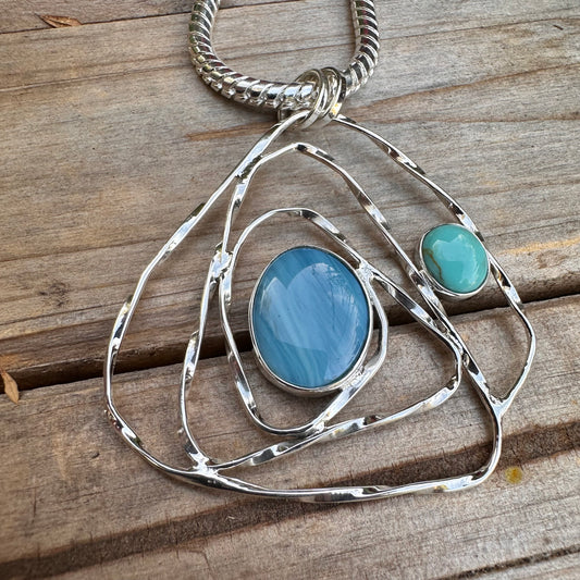 N0803  Aquamarine Turquoise Necklace