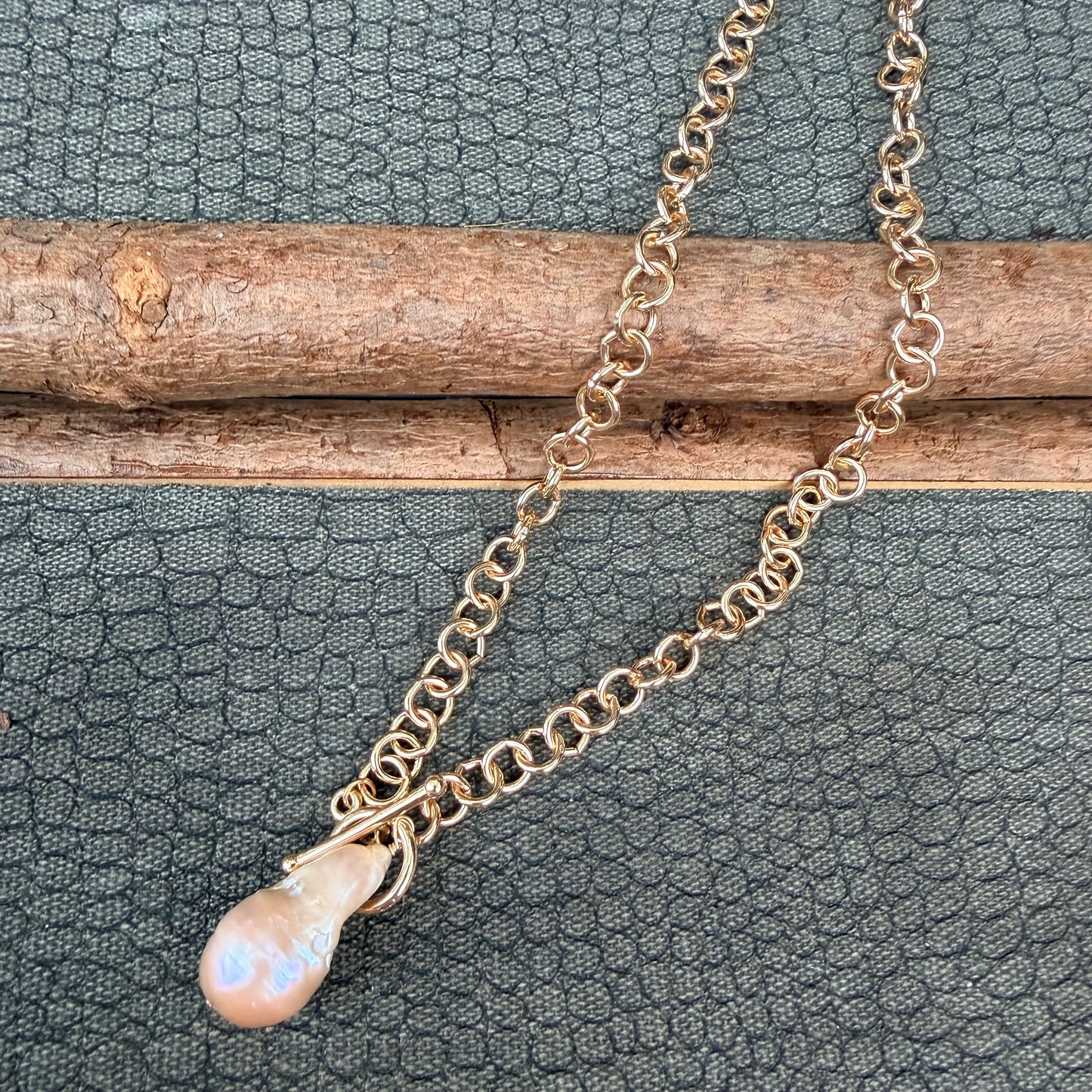 Sale - Baroque Gold Pearl Necklace