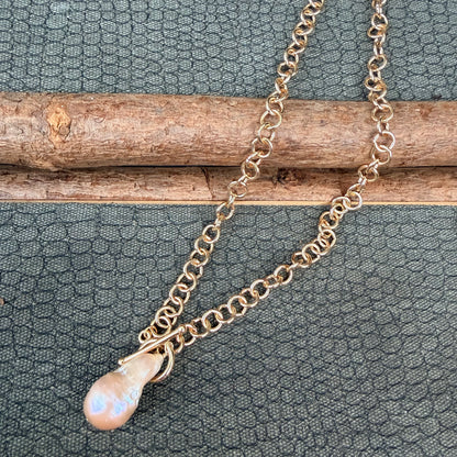Sale - Baroque Gold Pearl Necklace