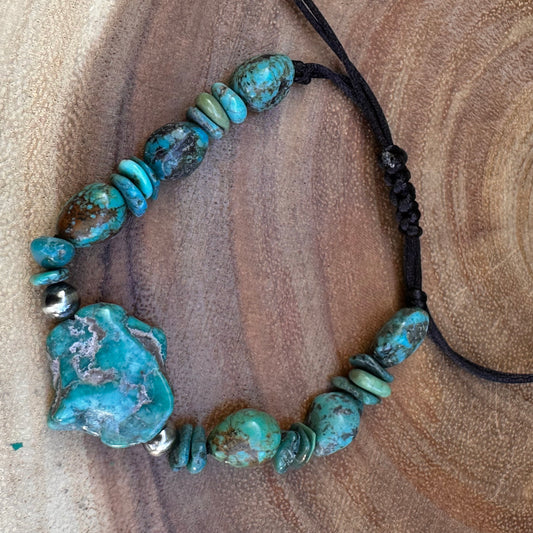 Turquoise Navajo Pearl Adjustable Bracelet