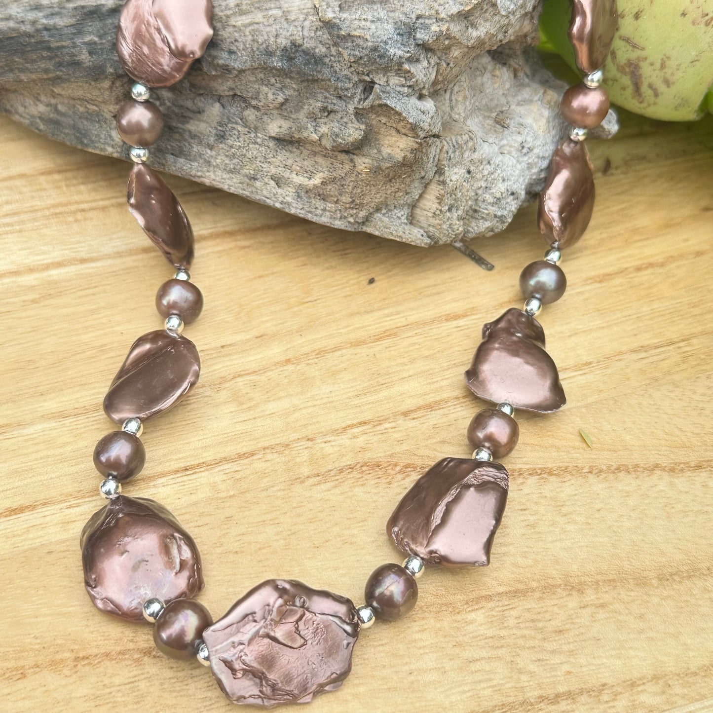 Chocolate Baroque Pearl Earrings