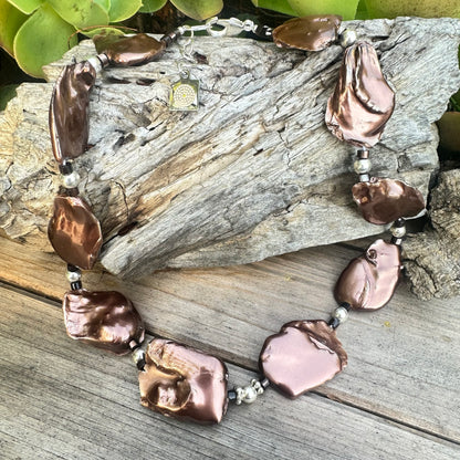 Chocolate Baroque Pearl Necklace