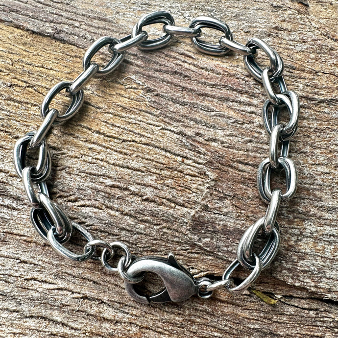 B0355  Oxidized Sterling Bracelet Medium