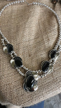 Load image into Gallery viewer, N0899  Navajo Statement Onyx Necklace 24”
