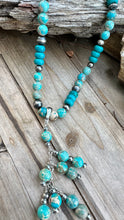 Load image into Gallery viewer, N0735. Three-in-one Turquoise Navajo Pearls Necklace (22”-24”)
