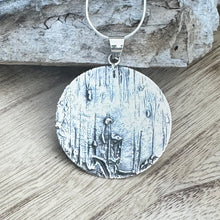 Load image into Gallery viewer, Taxco Textured Sterling Silver Circle 2.25” Necklace
