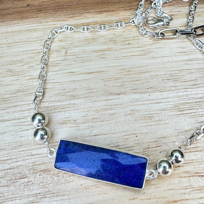 Lapis Sterling Necklace (18”-20”)