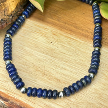 Load image into Gallery viewer, Navajo Pearl Lapis Necklace 18”-20”
