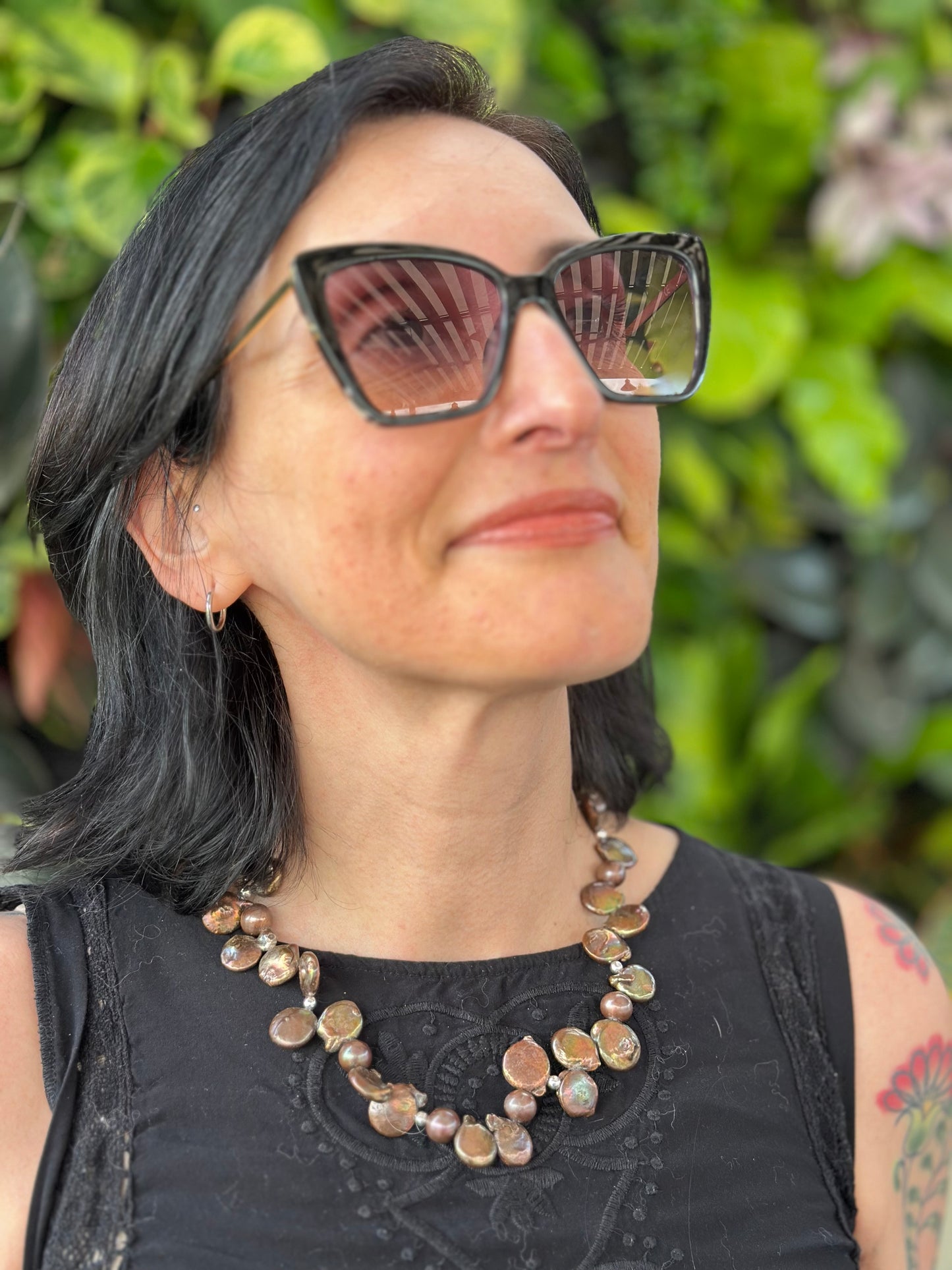 Chocolate Pearls Sterling Silver Necklace (18”-20”)