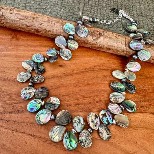 Abalone Teardrop Design Necklace Necklace 18'-20"