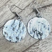 Load image into Gallery viewer, Taxco Textured Sterling Silver Circle Earrings 2.2”
