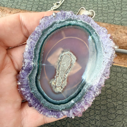 Sale - 3.2” Statement Amethyst Sterling Silver (18”)