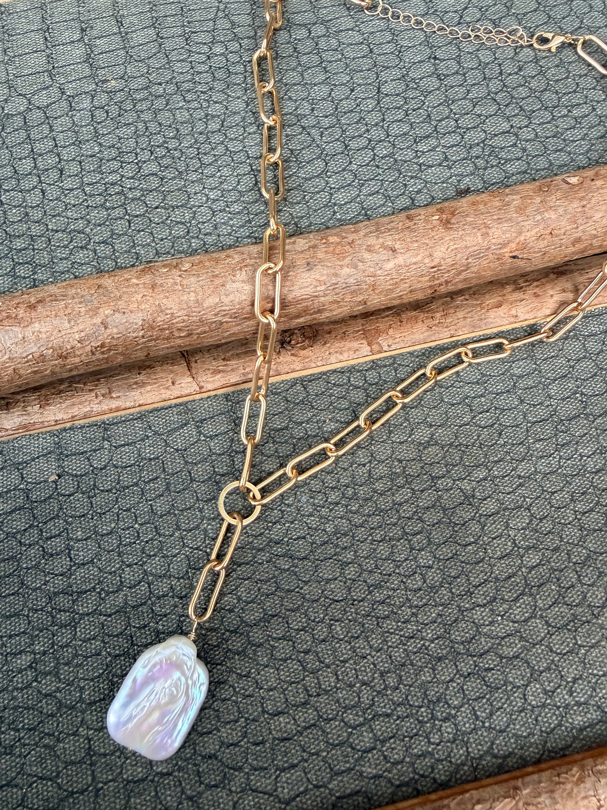 Sale - 20” + 4” drop Gold Pearl Necklace